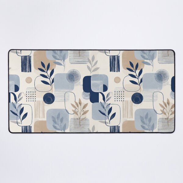 Item preview, Abstract Botanical Geometric Pattern – Navy Blue, Sage & Beige designed and sold by Punch-E415.