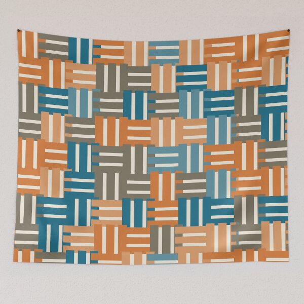 Item preview, Woven Blocks Sunset Teal designed and sold by TexSta.
