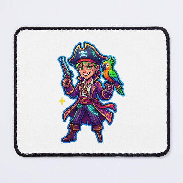 Item preview, Cool Cartoon Badass Pirate Boy with Parrot designed and sold by Freestyle Prints.