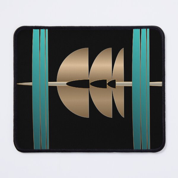 Item preview, Midnight Meridian – Teal and Gold Geometric Abstract designed and sold by Dee Tirang.