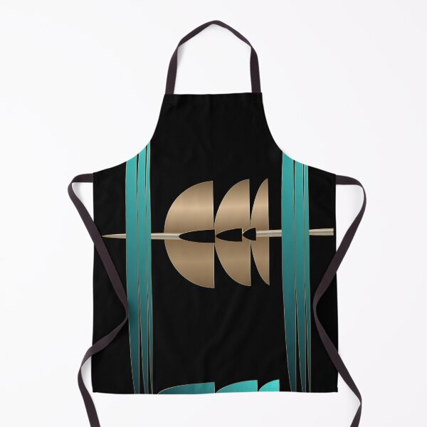 Item preview, Midnight Meridian – Teal and Gold Geometric Abstract designed and sold by Dee Tirang.