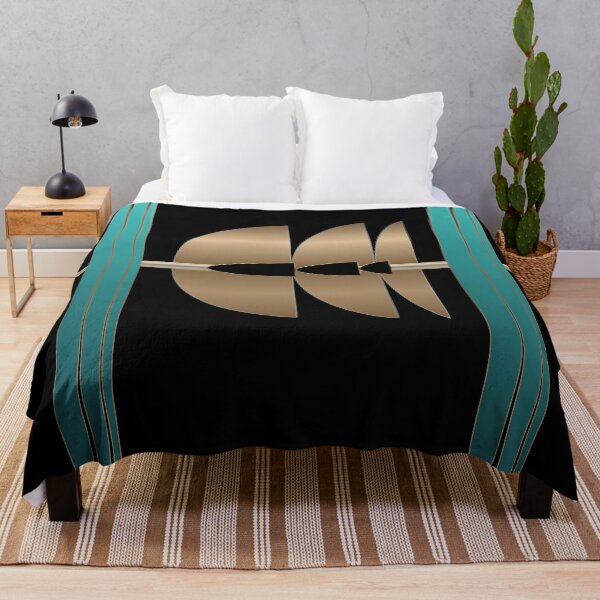 Item preview, Midnight Meridian – Teal and Gold Geometric Abstract designed and sold by Dee Tirang.
