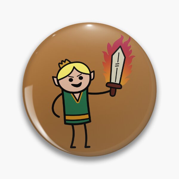Item preview, stickman elf with burning sword designed and sold by Iridianwilds.