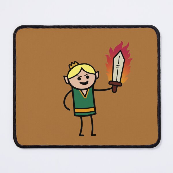Item preview, stickman elf with burning sword designed and sold by Iridianwilds.