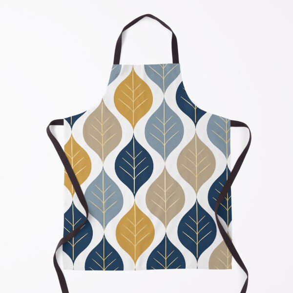 Item preview, Modern Geometric Leaf Pattern – Navy, Mustard & Beige Botanical Design designed and sold by Punch-E415.