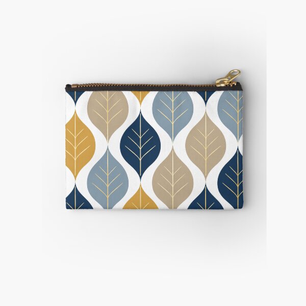 Item preview, Modern Geometric Leaf Pattern – Navy, Mustard & Beige Botanical Design designed and sold by Punch-E415.