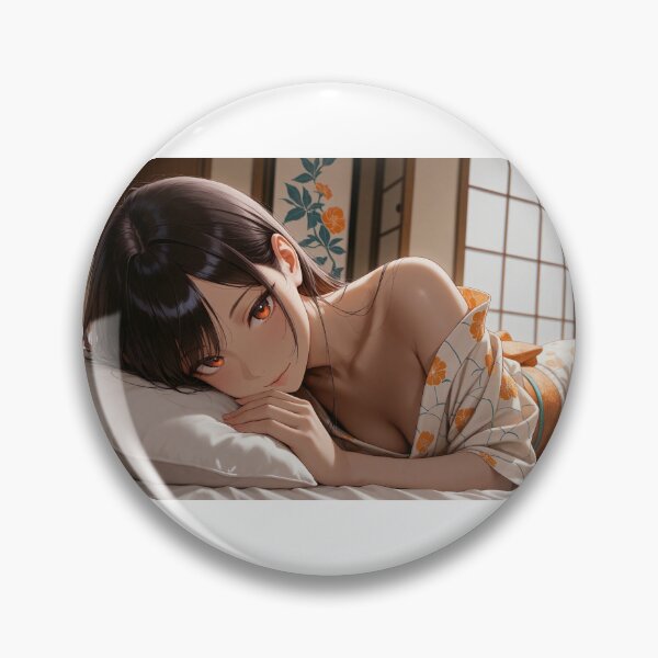 Item preview, Anime Woman in Floral Kimono Lying on Bed in Traditional Japanese Room with Shoji Screen designed and sold by JapaneseArtAI.