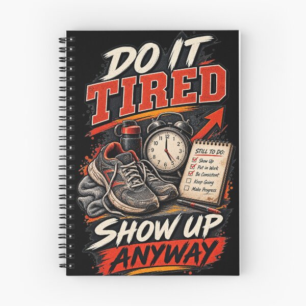 Item preview, Do It Tired Show Up Anyway – Motivational Discipline Fitness designed and sold by Origamoart.