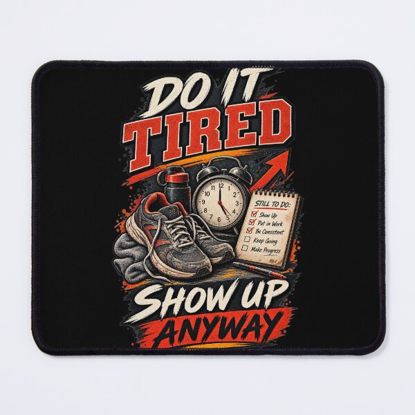 Item preview, Do It Tired Show Up Anyway – Motivational Discipline Fitness designed and sold by Origamoart.