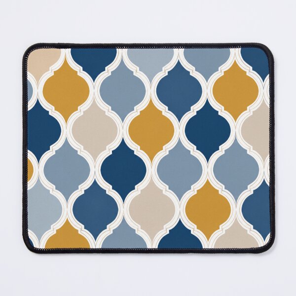 Item preview, Modern Moroccan Trellis Pattern – Navy, Gold & Ivory Geometric Design designed and sold by Punch-E415.