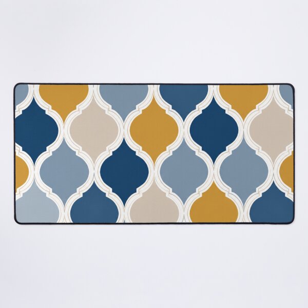 Item preview, Modern Moroccan Trellis Pattern – Navy, Gold & Ivory Geometric Design designed and sold by Punch-E415.