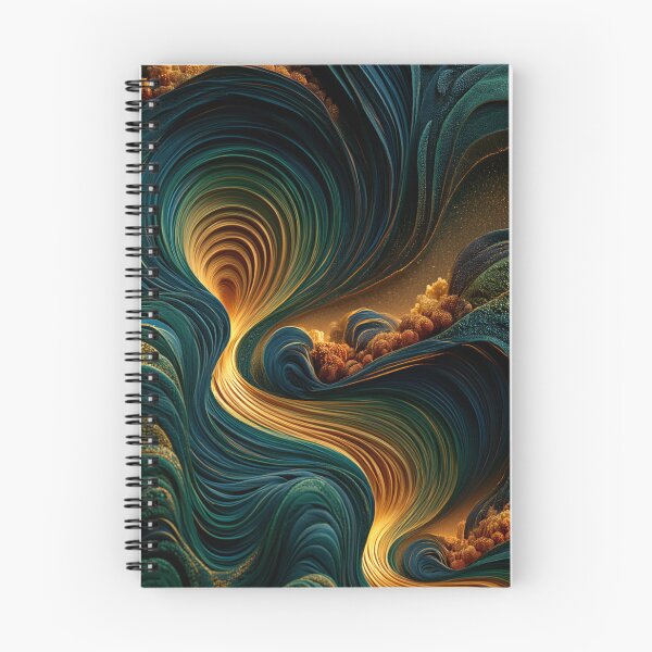 Item preview, Teal Gold Hypnotic Abstract – Luxury Fluid Wall Art designed and sold by GSizzle1.