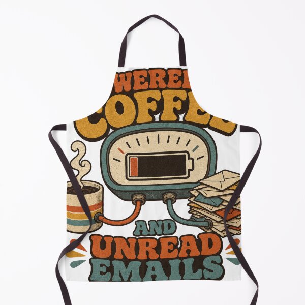 Item preview, Powered By Coffee And Unread Emails Retro Office Humor designed and sold by BoosterShop.