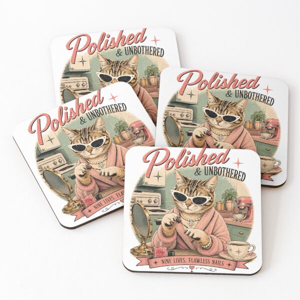 Item preview, Funny Cat **Polished & Unbothered: Nine Lives, Flawless Nails** designed and sold by Retroteez.