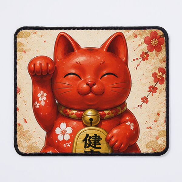 Item preview, Red Maneki Neko for Good Health designed and sold by fuku-mono.