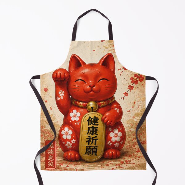 Item preview, Red Maneki Neko for Good Health designed and sold by fuku-mono.
