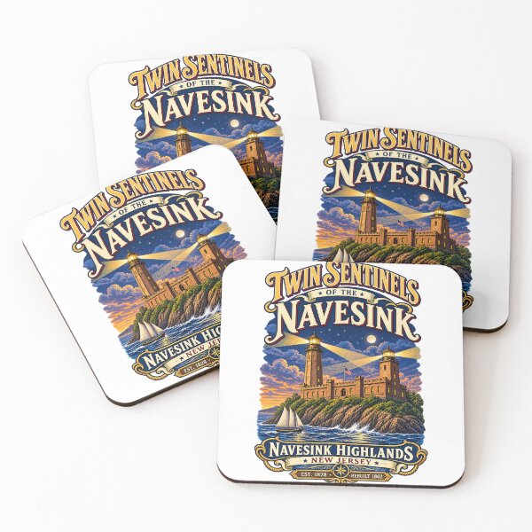 Item preview, Twin Sentinels of the Navesink – Twin Lights New Jersey designed and sold by Past in Threads.