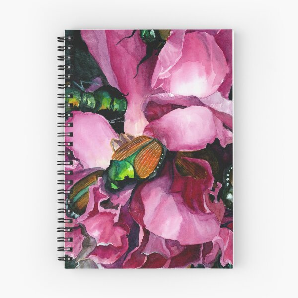 Item preview, Uninvited Guests – Beetles and Rose Watercolor Art designed and sold by lexieaustinart.