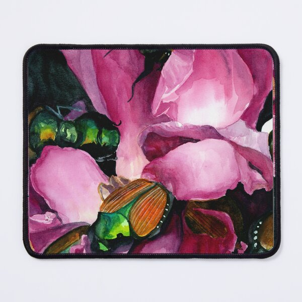 Item preview, Uninvited Guests – Beetles and Rose Watercolor Art designed and sold by lexieaustinart.