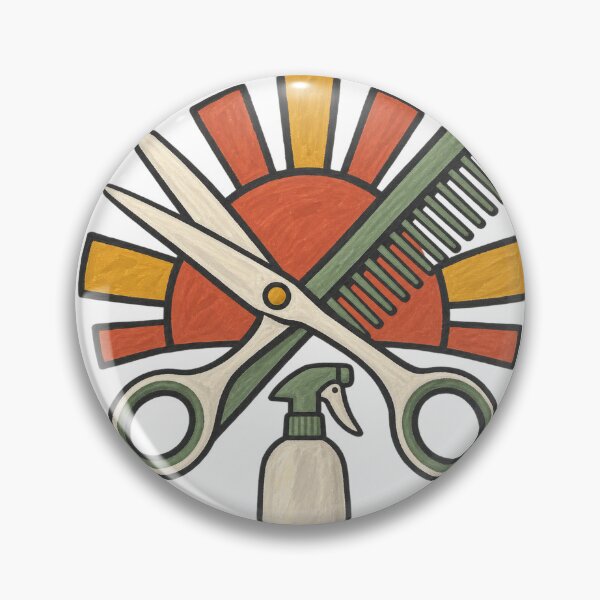 Item preview, Hairstylist Shears and Comb Sunburst Crest designed and sold by eignvalue.