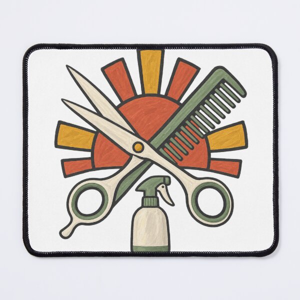 Item preview, Hairstylist Shears and Comb Sunburst Crest designed and sold by eignvalue.