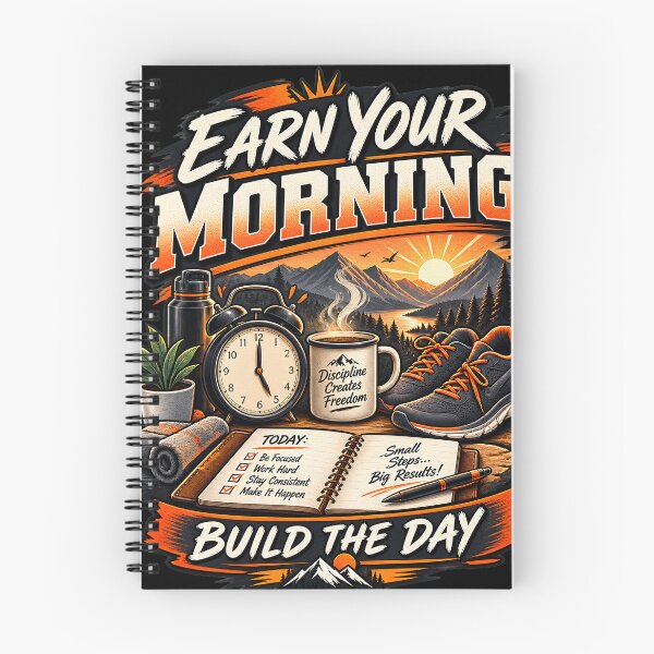 Item preview, Earn Your Morning Build the Day – Discipline Motivation Fitness designed and sold by Origamoart.