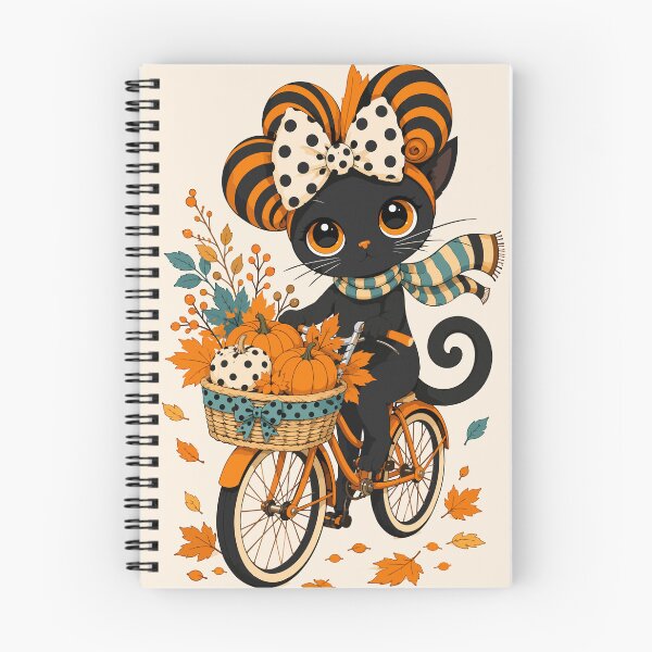 Item preview, Autumn Black Cat Bicycle Adventure designed and sold by ArtByBoya.