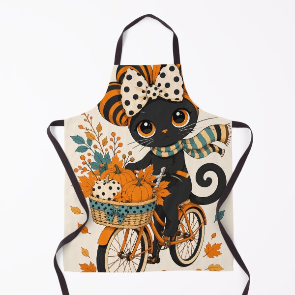 Item preview, Autumn Black Cat Bicycle Adventure designed and sold by ArtByBoya.