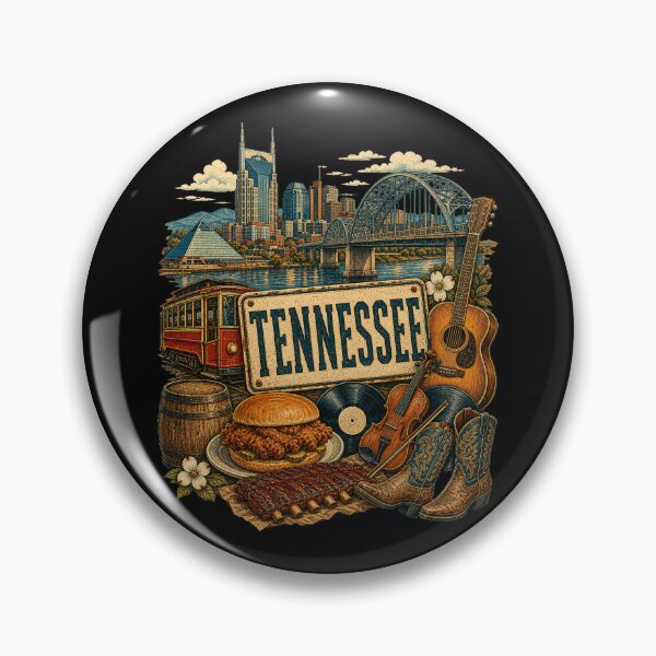Item preview, Vintage Tennessee Tattoo Style Riverfront Music Illustration Graphic designed and sold by CG Studio.
