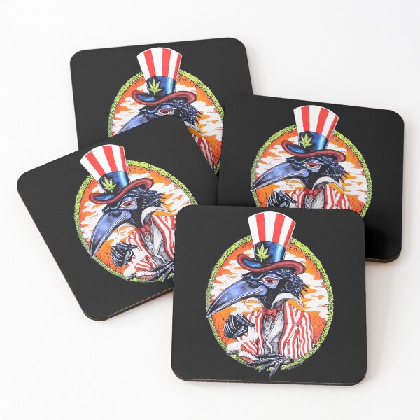 Item preview, American Uncle Sam Crow Bird Smoking Rock Music Flag designed and sold by CraftyArk.