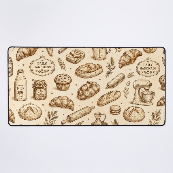Item preview, Vintage Bakery Icons Retro Baking Bread & Pastry Pattern designed and sold by RJACreative.