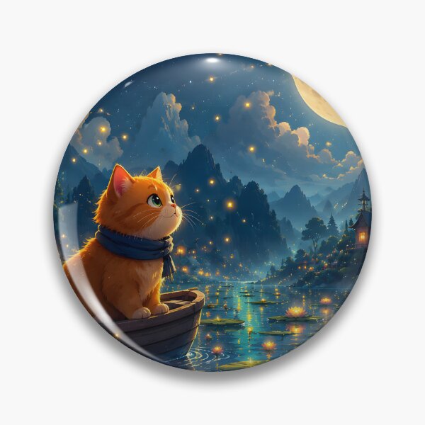 Item preview, Moonlit Cat Sailing Through a Dream Lake designed and sold by Herodestroyer.