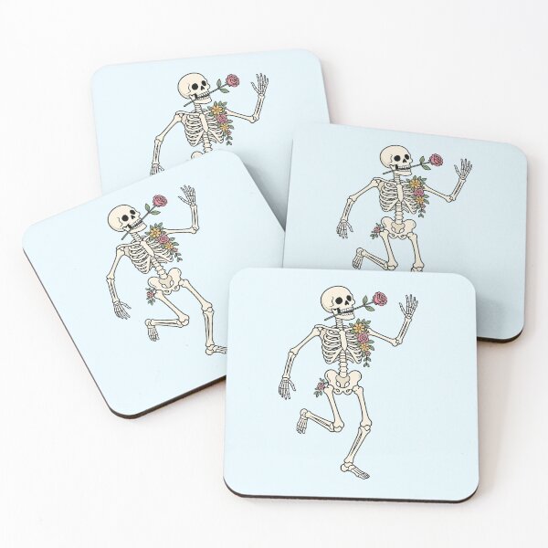 Item preview, Funny Dancing Skeleton with Flowers – Floral Skeleton Dance designed and sold by SweetLilith.