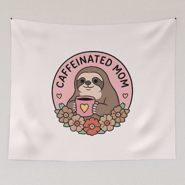 Item preview, Caffeinated Mom Cute Sloth designed and sold by LuloCreative.