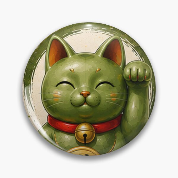 Item preview, Green Maneki Neko for Success designed and sold by fuku-mono.