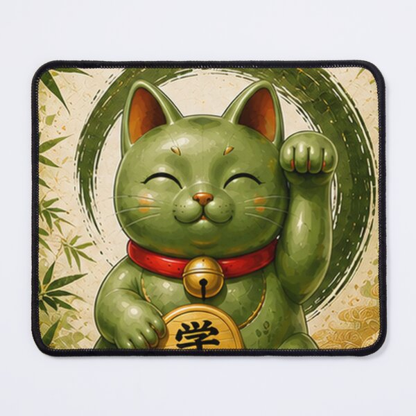 Item preview, Green Maneki Neko for Success designed and sold by fuku-mono.