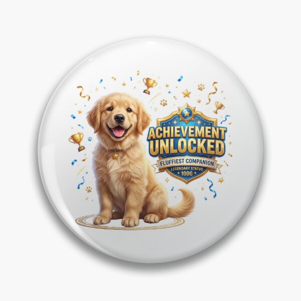 Item preview, Achievement Unlocked Golden Retriever Artwork designed and sold by pradeepvisuals.