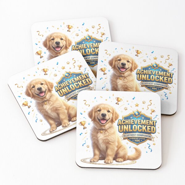 Item preview, Achievement Unlocked Golden Retriever Artwork designed and sold by pradeepvisuals.
