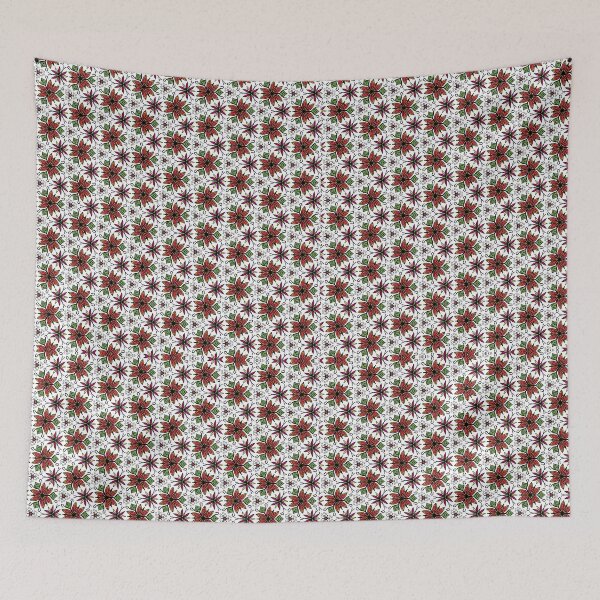 Item preview, Red flower pattern background designed and sold by Aesthetic shapes design.