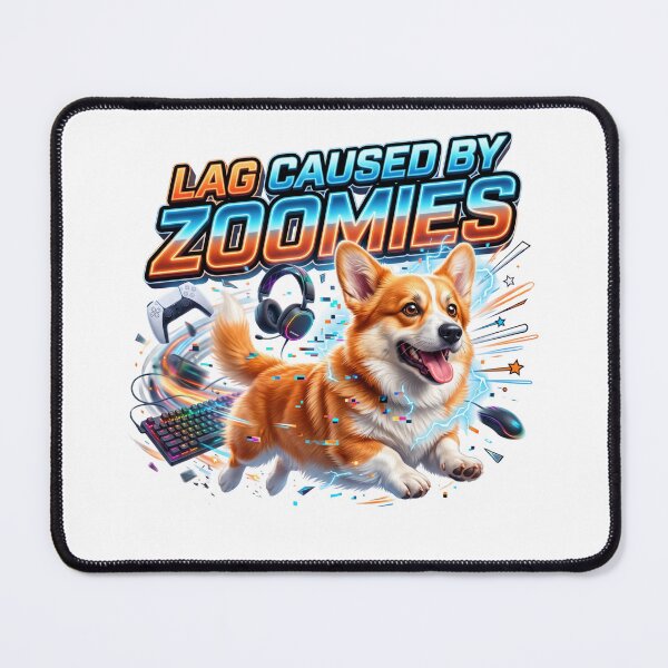 Item preview, Dog Zoomies Funny Corgi Gaming Artwork designed and sold by pradeepvisuals.