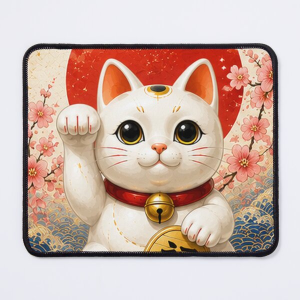 Item preview, White Maneki Neko for Good Fortune designed and sold by fuku-mono.