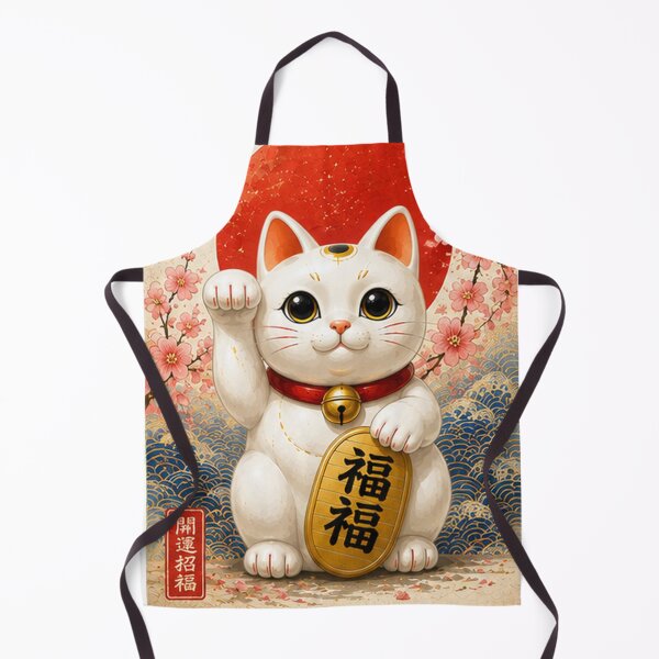 Item preview, White Maneki Neko for Good Fortune designed and sold by fuku-mono.