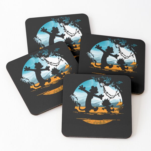 Item preview, Boy And Tiger Silhouette Dancing In Moonlit Jungle Landscape designed and sold by MuminOkan.