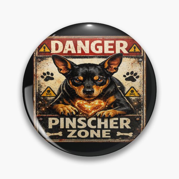 Item preview, Danger Pinscher Zone – Vintage Warning Sign designed and sold by TroviTutto.