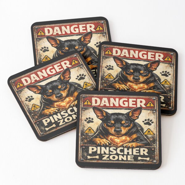 Item preview, Danger Pinscher Zone – Vintage Warning Sign designed and sold by TroviTutto.