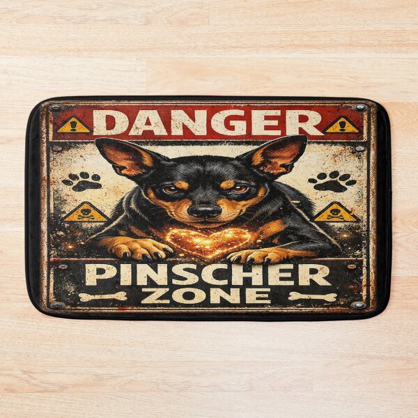 Item preview, Danger Pinscher Zone – Vintage Warning Sign designed and sold by TroviTutto.