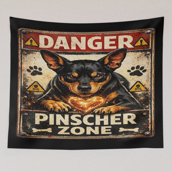 Item preview, Danger Pinscher Zone – Vintage Warning Sign designed and sold by TroviTutto.