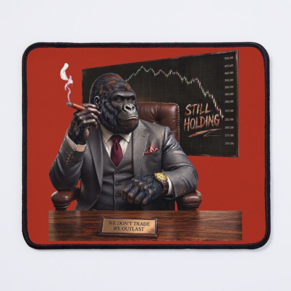 Item preview, Gorilla Investor Still Holding Stock Market Wall Street Art designed and sold by Northern Glow Art.