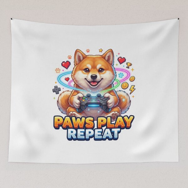 Item preview, Gaming Dog Shiba Inu Player Artwork designed and sold by pradeepvisuals.