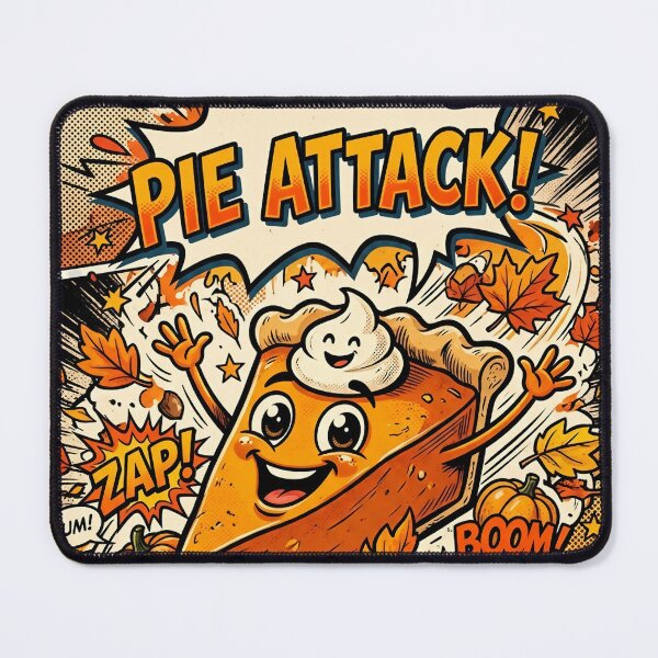 Item preview, Funny Pop Art Thanksgiving Pumpkin Pie Attack designed and sold by VibranPalette.